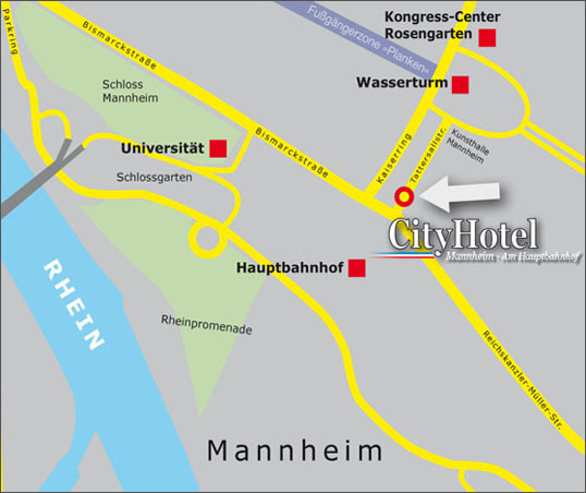 Anfahrplan, CityHotel Mannheim